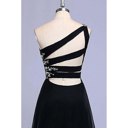 Gradient Formal Evening Gowns Beaded Ombre Chiffon Long Prom Dresses