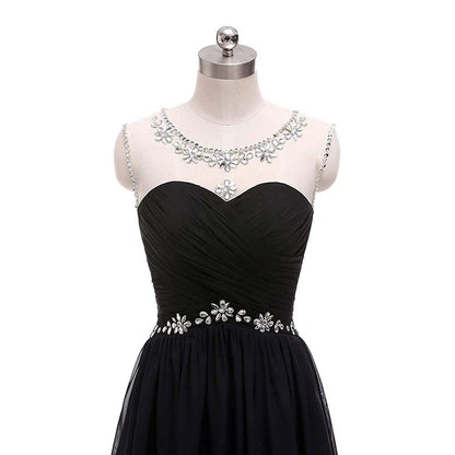 Gradient Formal Evening Gowns Beaded Ombre Chiffon Long Prom Dresses