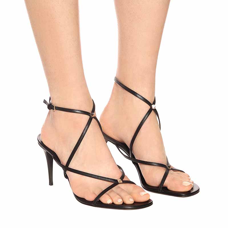 Women's Strappy Pointy Open Toe Ankle Strap Stiletto Sandal