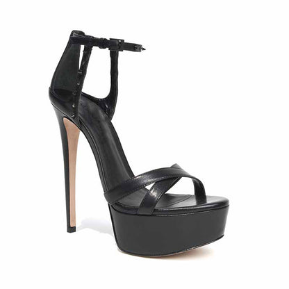 Women's Open Toe Ankle Strap Pump Platform Heeled Sandal