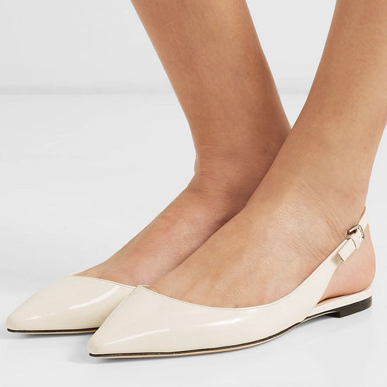 sdhk Casual Slingback White Flat Shoes SD Dresscode & Fashiontrends