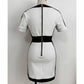 Short Sleeve V Neck Colorblock Bodycon Mini Dress