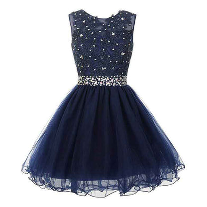 Women's Tulle Short Applique Beading Formal Homecoming Cocktail Party Dress