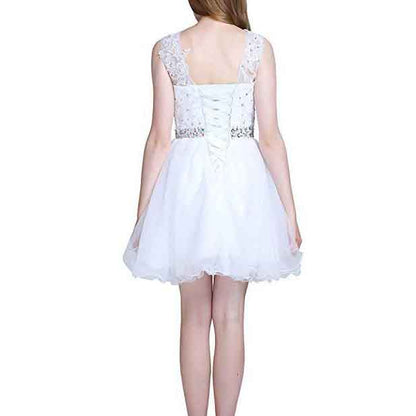Women's Tulle Short Applique Beading Formal Homecoming Cocktail Party Dress
