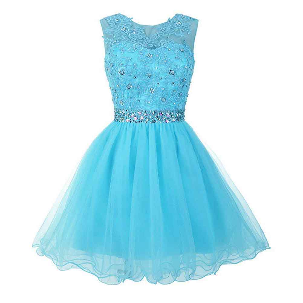 Women's Tulle Short Applique Beading Formal Homecoming Cocktail Party Dress