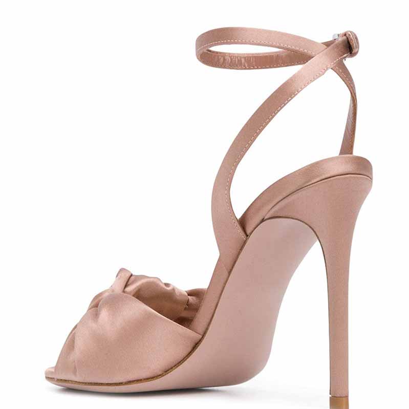 Heeled Ankle Strap Sandals Stiletto Open Toe Wedding Party Pumps Shoes