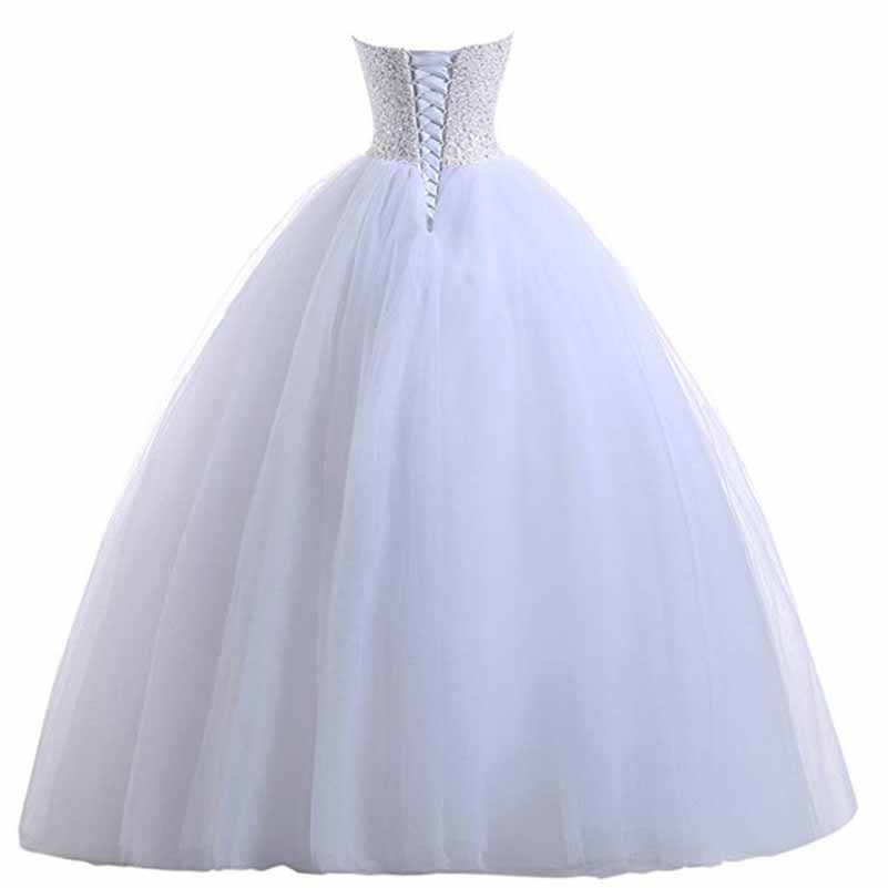 Lace Train Wedding Dress Aline Applique Bride Dress Long Tulle Dress