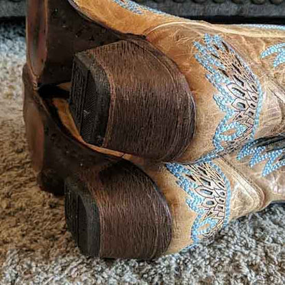 Women's Floral Embroidery Boots Country Cowgirl Boot