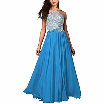 Women's Appliques Bridesmaid Dress Beaded Formal Evening Gowns