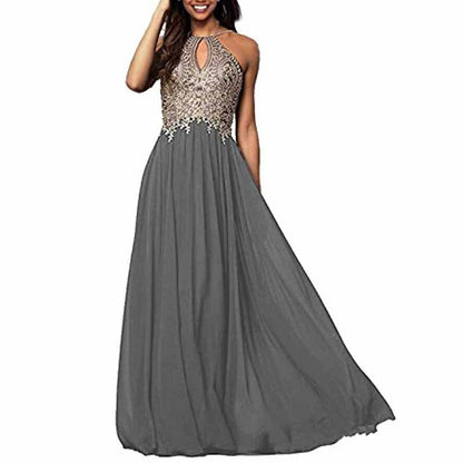 Women's Appliques Bridesmaid Dress Beaded Formal Evening Gowns