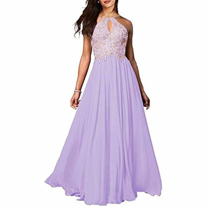 Women's Appliques Bridesmaid Dress Beaded Formal Evening Gowns