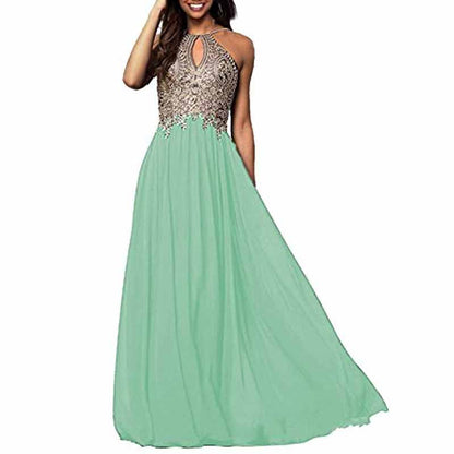 Women's Appliques Bridesmaid Dress Beaded Formal Evening Gowns