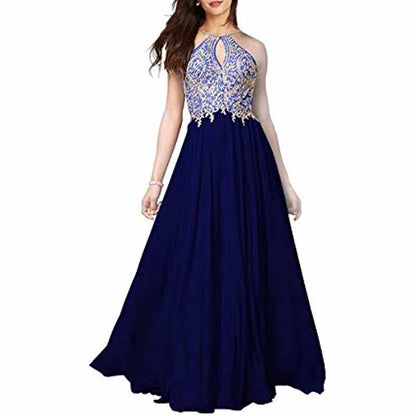Women's Appliques Bridesmaid Dress Beaded Formal Evening Gowns
