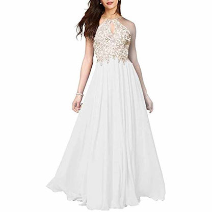Women's Appliques Bridesmaid Dress Beaded Formal Evening Gowns