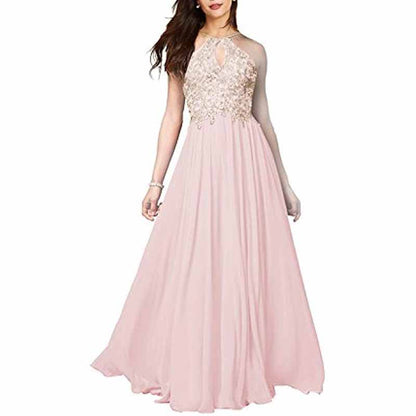 Women's Appliques Bridesmaid Dress Beaded Formal Evening Gowns
