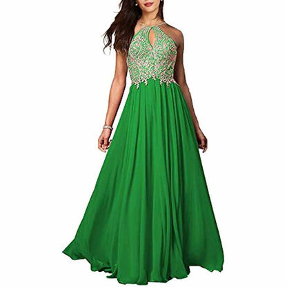 Women's Appliques Bridesmaid Dress Beaded Formal Evening Gowns