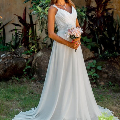 sd-hk Chiffon Applique Wedding Ball Gowns Long Bridesmaids Party Dress