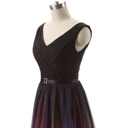 Women's Gradient Color Chiffon Formal Evening Dress Long Prom Gown