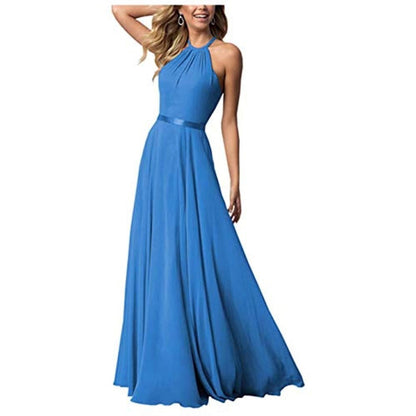 Long Chiffon Prom Bridesmaids Dresses Sling Party Gowns