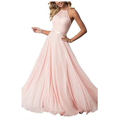 Long Chiffon Prom Bridesmaids Dresses Sling Party Gowns