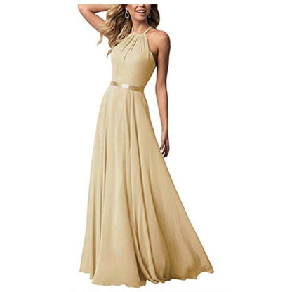 Long Chiffon Prom Bridesmaids Dresses Sling Party Gowns