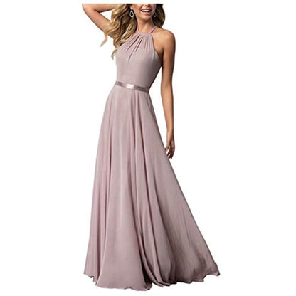 Long Chiffon Prom Bridesmaids Dresses Sling Party Gowns