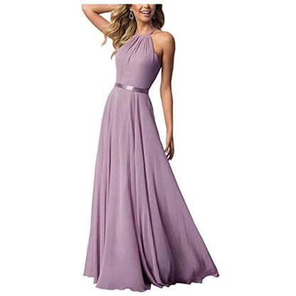 Long Chiffon Prom Bridesmaids Dresses Sling Party Gowns