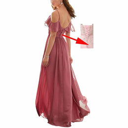 Beach Lace Off The Shoulder Chiffon Wedding Gown TWA2132