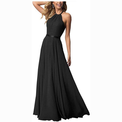 Long Chiffon Prom Bridesmaids Dresses Sling Party Gowns