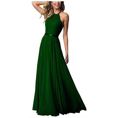 Long Chiffon Prom Bridesmaids Dresses Sling Party Gowns