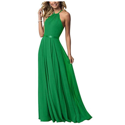 Long Chiffon Prom Bridesmaids Dresses Sling Party Gowns