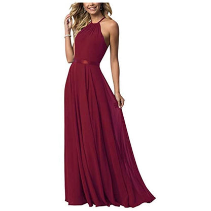 Long Chiffon Prom Bridesmaids Dresses Sling Party Gowns