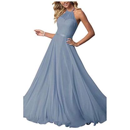 Long Chiffon Prom Bridesmaids Dresses Sling Party Gowns