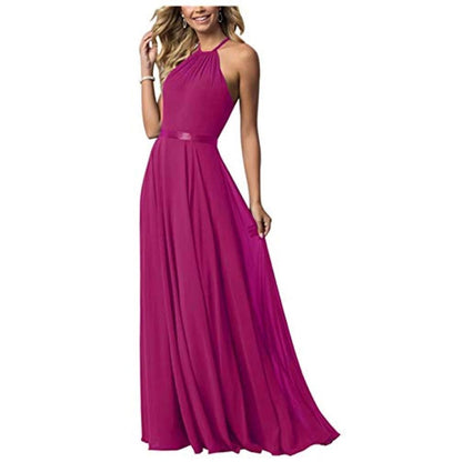 Long Chiffon Prom Bridesmaids Dresses Sling Party Gowns