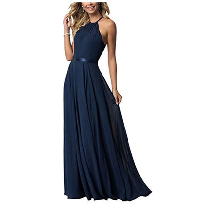 Long Chiffon Prom Bridesmaids Dresses Sling Party Gowns