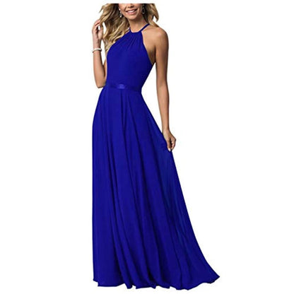 Long Chiffon Prom Bridesmaids Dresses Sling Party Gowns