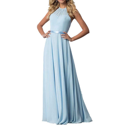 Long Chiffon Prom Bridesmaids Dresses Sling Party Gowns