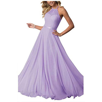 Long Chiffon Prom Bridesmaids Dresses Sling Party Gowns
