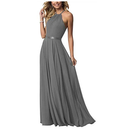 Long Chiffon Prom Bridesmaids Dresses Sling Party Gowns