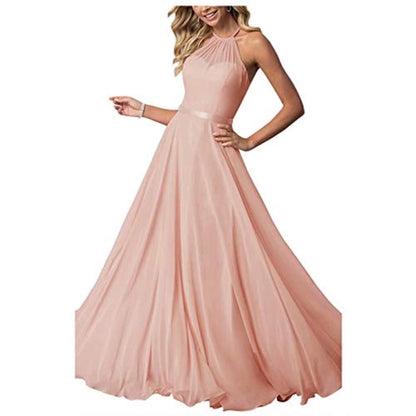 Long Chiffon Prom Bridesmaids Dresses Sling Party Gowns