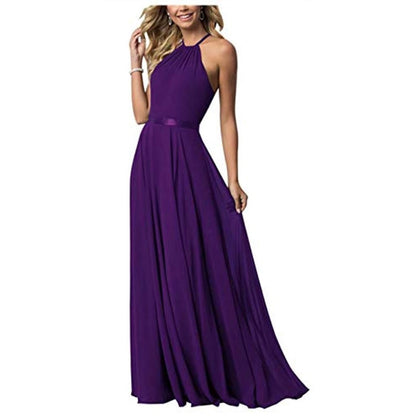 Long Chiffon Prom Bridesmaids Dresses Sling Party Gowns