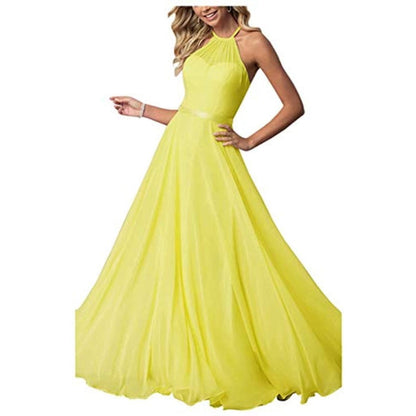 Long Chiffon Prom Bridesmaids Dresses Sling Party Gowns