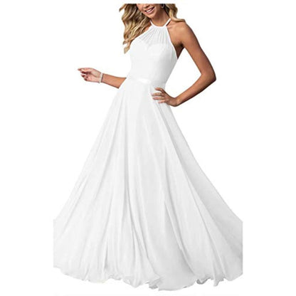 Long Chiffon Prom Bridesmaids Dresses Sling Party Gowns