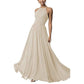 Country Chiffon Prom Bridesmaid Dresses Long Sling Evening Gowns