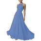 Country Chiffon Prom Bridesmaid Dresses Long Sling Evening Gowns