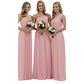 One Shoulder Bridesmaid Dresses Long Aline Chiffon Prom Evening Gown For Women