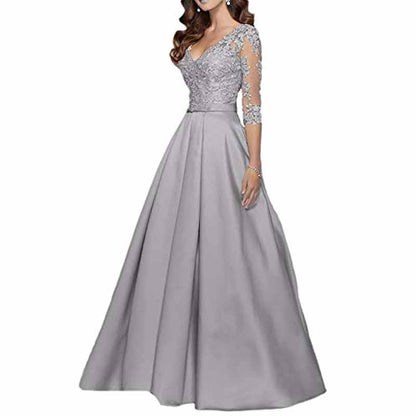 Women's A-Line Floral Lace Bridesmaid Dress Prom Party Dress