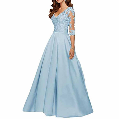 Women's A-Line Floral Lace Bridesmaid Dress Prom Party Dress