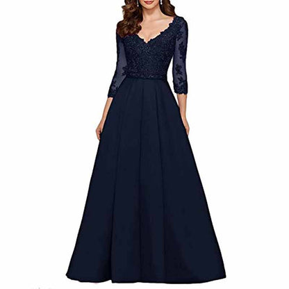 Women's A-Line Floral Lace Bridesmaid Dress Prom Party Dress