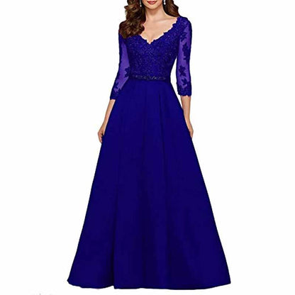 Women's A-Line Floral Lace Bridesmaid Dress Prom Party Dress
